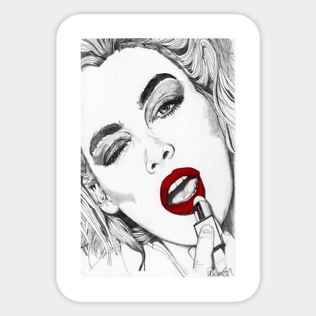 Lipstick Girl Sticker by paulnelsonesch